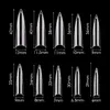 600pcs Acrylic Medium Long Stiletto Nail Tips Easy Coffin Nails Sharp False Nail Art Tips för Nails Salon 10 Storlekar med väska