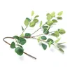 Sztuczne Plastikowe Eucalyptus Drzewo Oddział Liść Na Dekoracji Ślubnej Kwiatu Organ Ogrodowy Boże Narodzenie Faux Silk Green Roślin