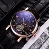 diseñador de la marca relojes para hombre Reloj de lujo automático mecánico de moda Correa de cuero Fecha del día del diamante Movimiento de la fase lunar Relojes de pulsera para hombres Regalo del día del padre