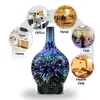 7カラーライト3Dガラス花瓶アロマテラピーエッセンシャルオイルアロマディフューザー変更と水のない自動遮断クールミスト加湿器Y200416