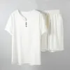 Men's Casual Shirts Summer Shirt Men 5XL 6XL 7XL 8XL 9XL 10XL Bust 155cm Tops With Shorts Cotton Linen 5 Colors1