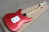 Factory Wholesale Metallic Red Electric Guitar with Malmsteen Signature,White Pickguard,Scalloped Maple Fretboard,Can be Customized