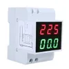 Freeshipping Top List Din-Rail AC 110V / 220V Voltmetro digitale Amperometro Rosso Volt Verde Amp Meter Display a LED