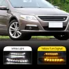 1 Set LED voiture Feux de jour DRL 12V lampe brouillard avec clignotants pour Volkswagen Passat CC 2009 2010 2011 2012