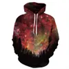 Uzay Galaxy 3d Tişörtü Erkekler / kadınlar Şapka Ile Hoodies Baskı Yıldız Bulutsusu Bahar Sonbahar Kış Gevşek Ince Kapüşonlu Hoody C190420 Tops