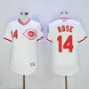 Vintage Montreal Expos Pete Rose Camisetas de béisbol Barato Blanco Azul # 14 Pete Rose Hombre Rojo Cosido Camisas M-XXXL