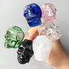 Colorful 4.7 inch length Skull Glass oil burner pipe clear smoke accessory water pipes bongs