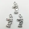 100pcs/Lot Baby Bear Alloy Charms Pendant Retro Jewelry DIY Keychain Ancient Silver Pendant For Bracelet Earrings Necklace 19*10mm