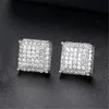 Fashion Hip Hop Gold Pleted Full CZ Paved Stud Coldings for Men Punk Jewelry