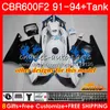 Body + Serbatoio per Honda CBR 600F2 CBR 600 FS 1991 1992 1993 1994 40HC.64 CBR600FS 600cc CBR600 F2 CBR600F2 F2 91 92 93 94 carenature blu bianco