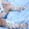 Новорожденная младенца малыша девочка кожа высокая повязка сандалии летние коляски