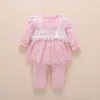 baby tjejer kläder baby rompers söt rosa spets jumpsuit baby recien nacido roupas infantis menina toddler romer