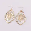 Trendiga klippte ut Marocko Dangle Chandelier Filigree Two Tone Frame Statement Drop Earrings for Women Earrings5128438