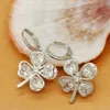 Boucles d'oreilles pour femmes en strass plaqué or blanc Japon et Corée du Sud Boucles d'oreilles en zircon de haute qualité avec boucle d'oreille hypoallergénique