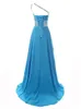 Beaded One Shoulder Evening Dresses Lace Up 2020 Gradient Färg Long Chiffon Prom Lugnar Vestidos de Noiva