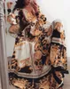 Dames Feestjurk Boho Wrap Zomer V-hals Lond Jurk Vakantie Maxi Losse Zonnejurk Bloemenprint Lange Mouw Elegante Jurken268b