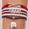 I monili del braccialetto in pelle Infinity Amore Panama BRACCIALE Calcio fascino intrecciato Pu per le donne degli uomini Fans Drop Shipping