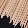 100st/Lot Orange trä Stick Nuticle Pusher Remover Nail Care for Manicure Pedicure Salon Art Tools