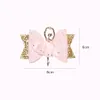 Ballett Mädchen Prinzessin Haarspangen Doppelschicht Glitzer Leder Clip Baby Boutique Haarspangen Strass Haarnadeln Zubehör M744