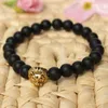 Shellhard Fashion Lion Head Bracelet Strand Buddha Beads Armband Bangles Charm Naturligt stenarmband för män Kvinnor Bead Smycken