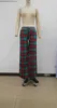 Plaid Wide Leg Drawstring Byxor 3 färger Kvinnor Mode Grid Skriv ut Lösa långa byxor Casual Plaid Trousers Loose Sports Yoga Byxor OOA6169