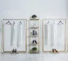 Dress Floor type hanger Commercial Furniture Nordic Simplicity Style Shopping racks in clothing stores Golden side hanging garment rack fashion hangers for lady