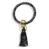 Pulseira Grande Círculo de Couro Chaveiro Pulseira Bangle Keyring O Rodada Anel Chave para As Mulheres Meninas Presentes