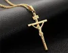 Jesus Cruz colar de ouro 18K INRI Pendant For Men Bijuterias no crucifixo Colar Jupiter filme Crescente b01