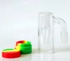 45/90-Grad-Aschefängerschalen aus Glas mit farbigem Silikonbehälter, gerade Silikonbong-Wasserbong-Glasbong-Ölplattform für Rauchpfeifen