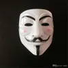 Festive Vendetta mask anonymous mask of Guy Fawkes Halloween fancy dress costume white yellow 2 colors PH15189806