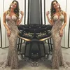 2019 Europese stijl explosie vergulde vergulde pailletten spaghetti a-lijn avondjurk / hete nieuwe gouden pailletten V-hals backless party prom dress