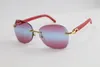 Décoration ronde or rouge planche lunettes de soleil mode hommes haute qualité mode vintage lunettes mâle et femelle Designer lunettes