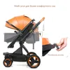 Strollers# High Landscape Baby Stroller Basket Can Sit Reclining Folding Two-way Carriage 3 in 1 brand high-end designer Q240429