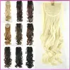 Synthetic Exentions Clip in Ponytails 22 Inches Colorful Simulation Human Hair ponytail Bundles MW07 by DHL