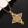 Big Gold Cross Necklaces For Women Men Ethiopian Crosses Charm Pendant Religion Jewelry Gifts