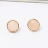 Mini Natural Stone Stud Earrings Round Leopard Print Woven Studs for Women Jewelry gift High Quality