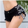 Sexig Tassel Denim Booty Shorts Bandage Vintage Söt Bikini Sexig Jeans Shorts Low Rise Micro Mini Short Erotic Culb Wear FX2811