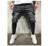 Homme Cowboy doublure loisirs sport pantalon sur multi-poches motard Streetwear mince élastique Joggers couleur unie pantalon