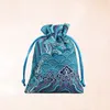 10x14cm Silk Brocade Drawstring Jewelry Organizer Pouches Satin Christmas Wedding Gifts Bags Packaging Sack Bag Pouch