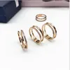 Double layer ring with diamonds for women 18k rose gold ring simple jewelry