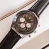 Luxury Mens Watches Mechanical Automatic Movement High Quality All Dial Works Designer Watch Leather Strap Gift for Men Watch255G