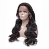 Malaysische Echthaar-Körperwelle 360 Lace Wig mit Baby Har Natural Color Adjustable Band