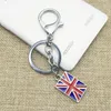 Pendentif porte-clés émail drapeau britannique, breloques en alliage d'argent, porte-clés décoratif pour sac, cadeau