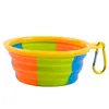 Camouflage Dog Bowl With Hook Silicone Folding Bowls Pet Food Feeders Outdoor Foldable Dog Pet Bowls GGA2100