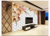 Imitation soft bag fashion elegant dream flower 3D background mural Wall Papers For Walls 3D Papel De Parede
