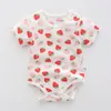 Nouveau-né bébé dessin animé barboteuses 35 couleurs infantile fraise Dot Onesies enfants vêtements de sport garçons filles bébé vêtements enfant en bas âge combinaison9189842