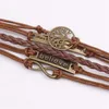 Bracciale con albero della vita in bronzo Gioielli da donna Moda vintage Braccialetti con infinito per uomo Nuovo design Bracciale con gioielli in pelle intrecciata