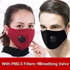 Máscaras reutilizáveis ​​rosto negro com Fliters valor do carbono Fliter Anti Poeira Polluation pano Máscara Facial de Pacotes Individuais FY0016