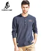 Pioneer Camp maglietta da uomo marchio di abbigliamento T-shirt spessa da uomo in cotone confortevole maglietta morbida elastica di alta qualità 622013B