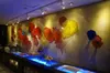 벽걸이 무라노 붕규산 유리 접시 현대 추상 손으로 날려 유리 꽃 벽 예술 팬시 주도 장식 벽 조명 인도